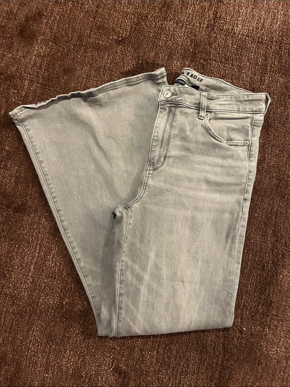 American Eagle Outfitters Light Gray “Festival Flares” Jeans